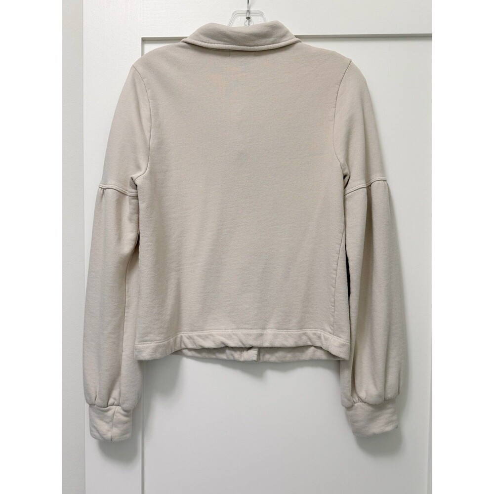 Anthropologie TLa Puff-Sleeve Jacket Sweater Coat Sweatshirt Cream Size XS - Picture 6 of 11